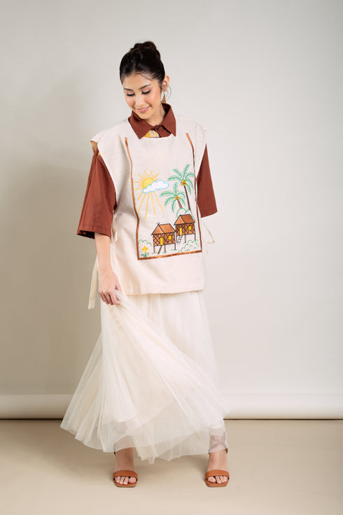 EMGEE by Get Spotted: Bahay Kubo Bib in Pina Fabric (Copy)